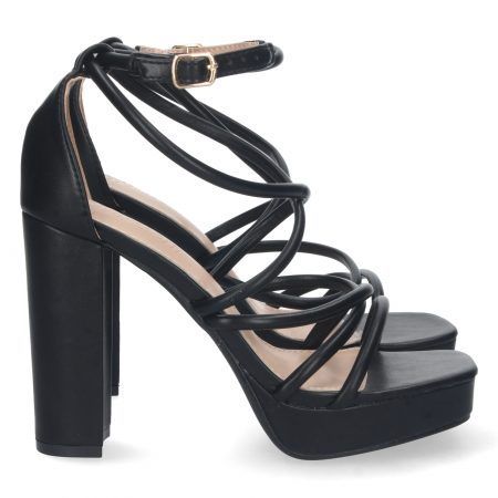 Sandalias de tacón para fiesta mujer color negro