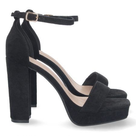Sandalia de tacón cómodo para fiesta mujer color negro