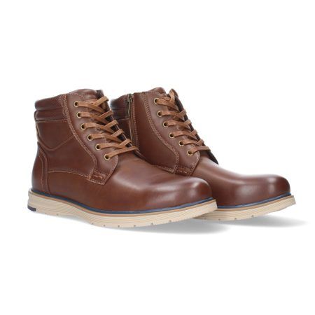 Botines planos cómodos para hombre marron LJ1950