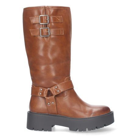 Botas estilo motero biker para mujer color camel YY-80