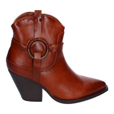 Botines cowboy para mujer tacón campero color camel 1085