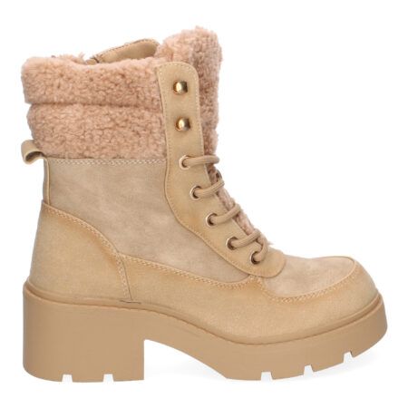 Botas estilo leñador con borreguillo para mujer color kaki 2421