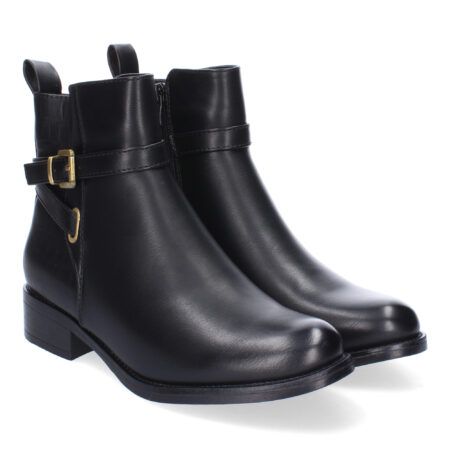 Botines tacón bajo elegantes cómodos para mujer color negro TF8910
