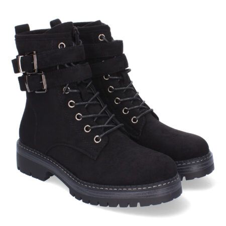 Botines estilo leñador para mujer color negro YZ24-008