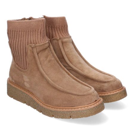 Botines planos cómodos tejido elastico para mujer color kaki YZ24-018