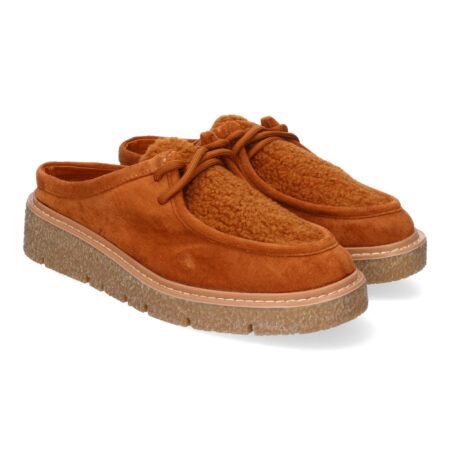 Mocasines de mujer estilo wallabee cómodos color camel YZ24-040