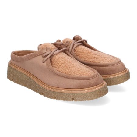 Mocasines de mujer estilo wallabee cómodos color kaki YZ24-040