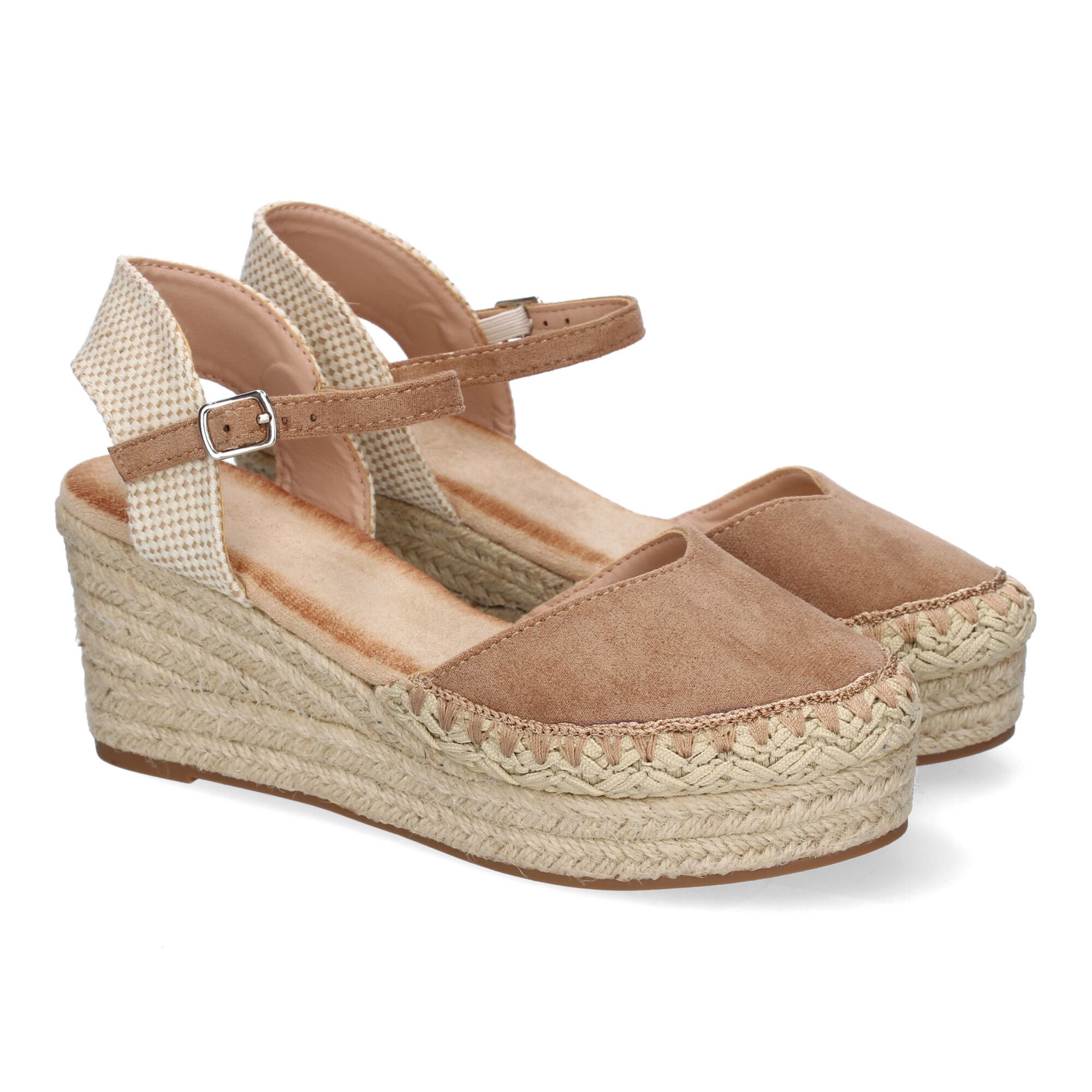 5Q92-Kaki_0.jpg Sandalias de cuña media en yute para mujer color kaki 5Q92