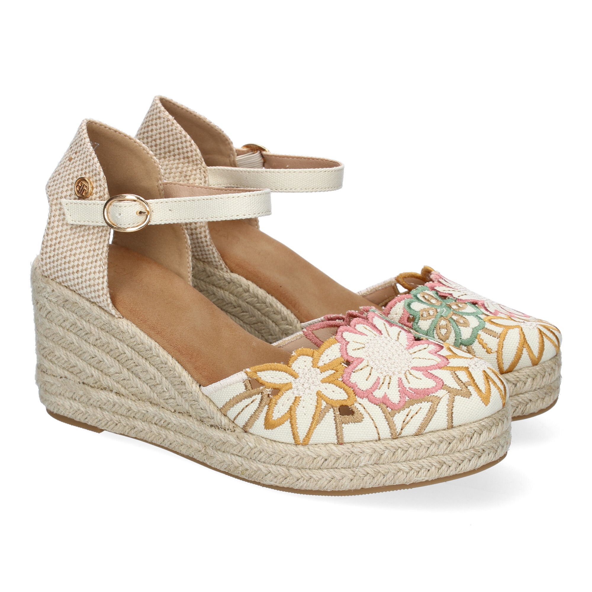 CF-3420-Beige_0.jpg Sandalias de cuña en yute pala floral para mujer color beige CF-3420