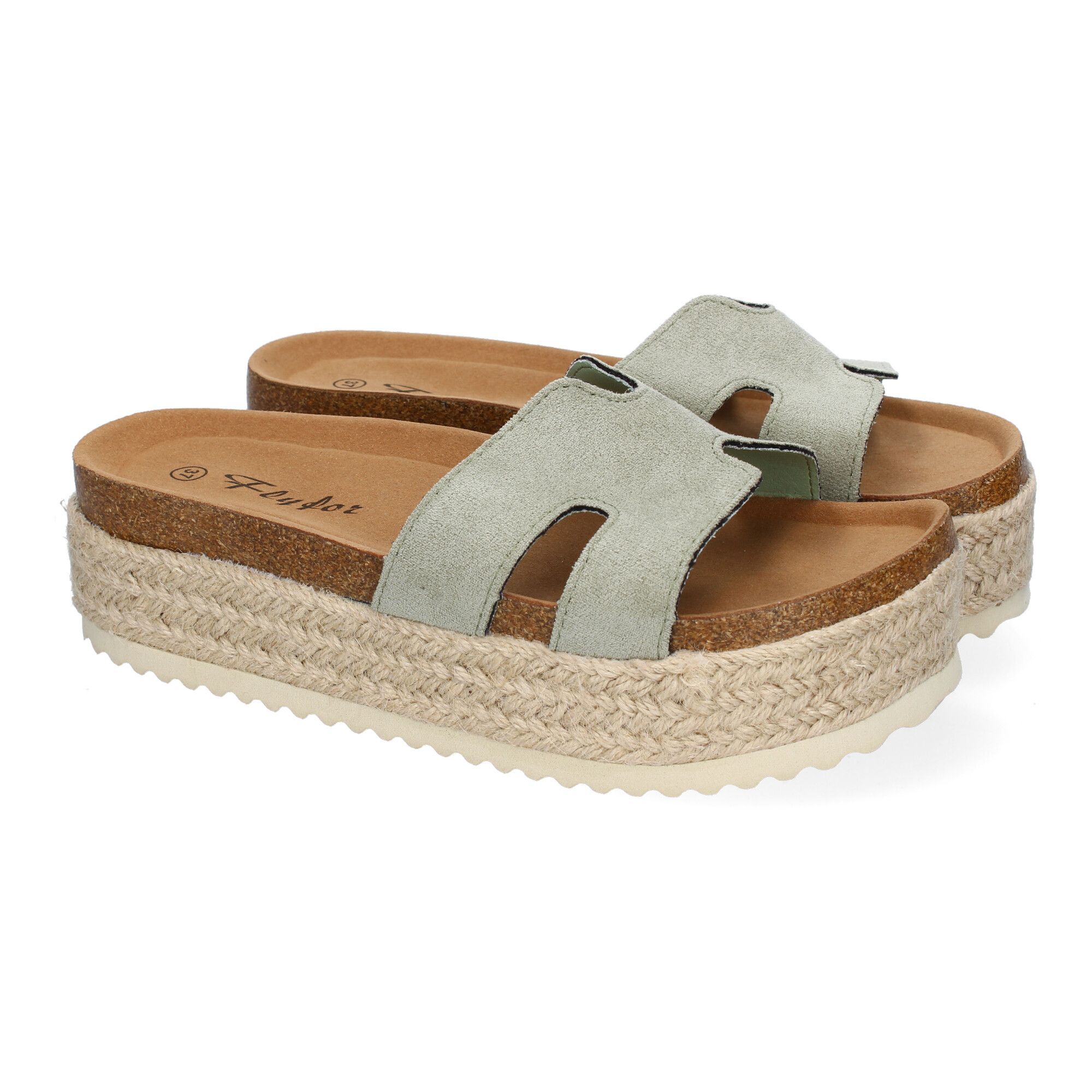 M-288-Verde_0.jpg Sandalias bio de plataforma en yute para mujer color verde M-288