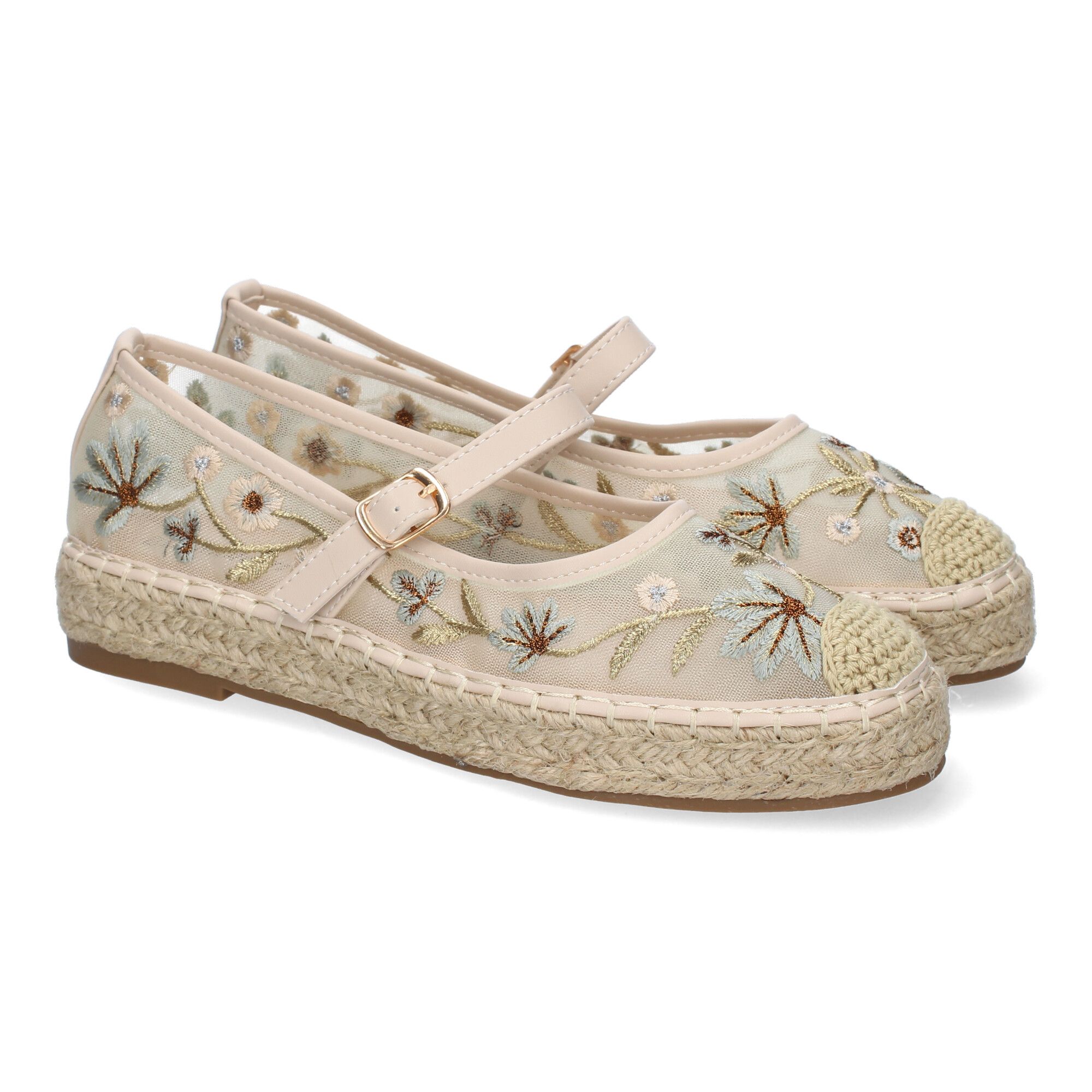 HA-5282-Beige_0.jpg Bailarinas estilo alpargatas diseño floral para mujer color beige HA-5282