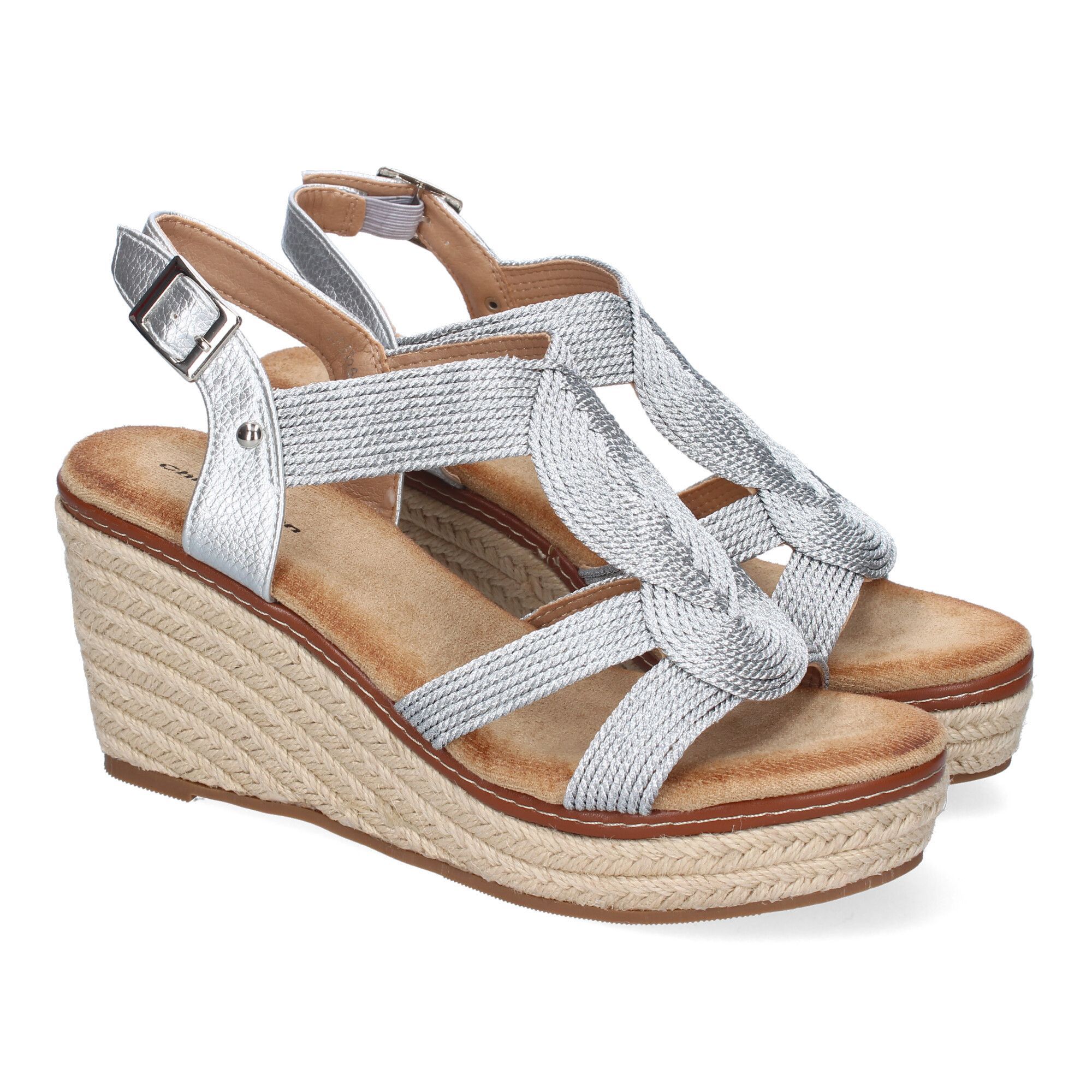 TF5326-Plata_0.jpg Sandalias plateadas de cuña media en yute para mujer TF5326