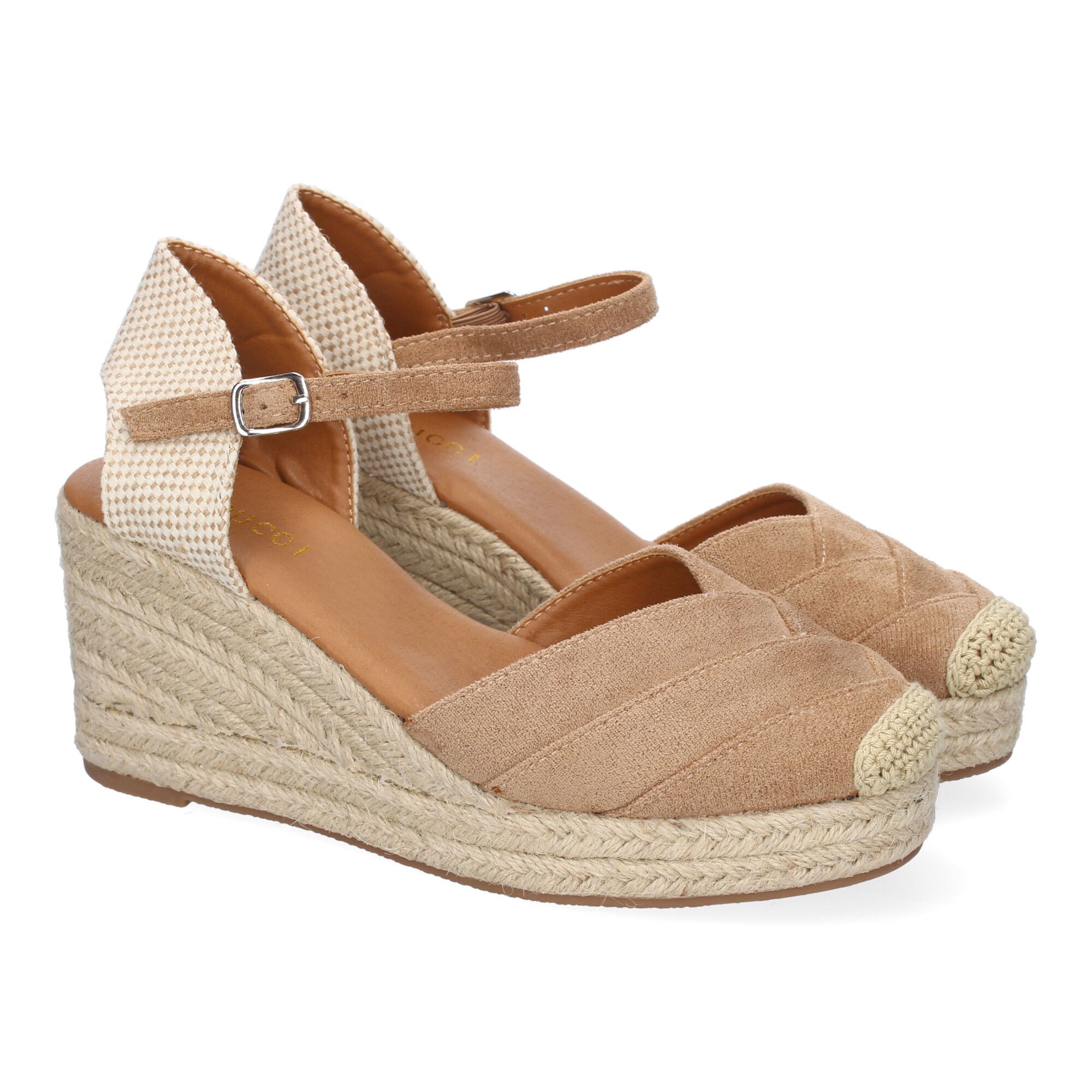 VR5-1519-Taupe_0.jpg Alpargatas de cuña cómoda de esparto para mujer taupe VR5-1519