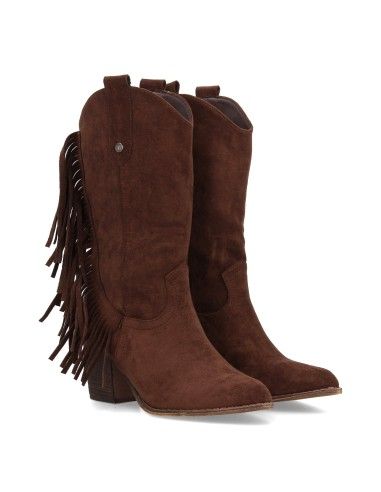 31094-large_default.jpg Botas camperas flecos laterales tacon comodo de mujer color cafe