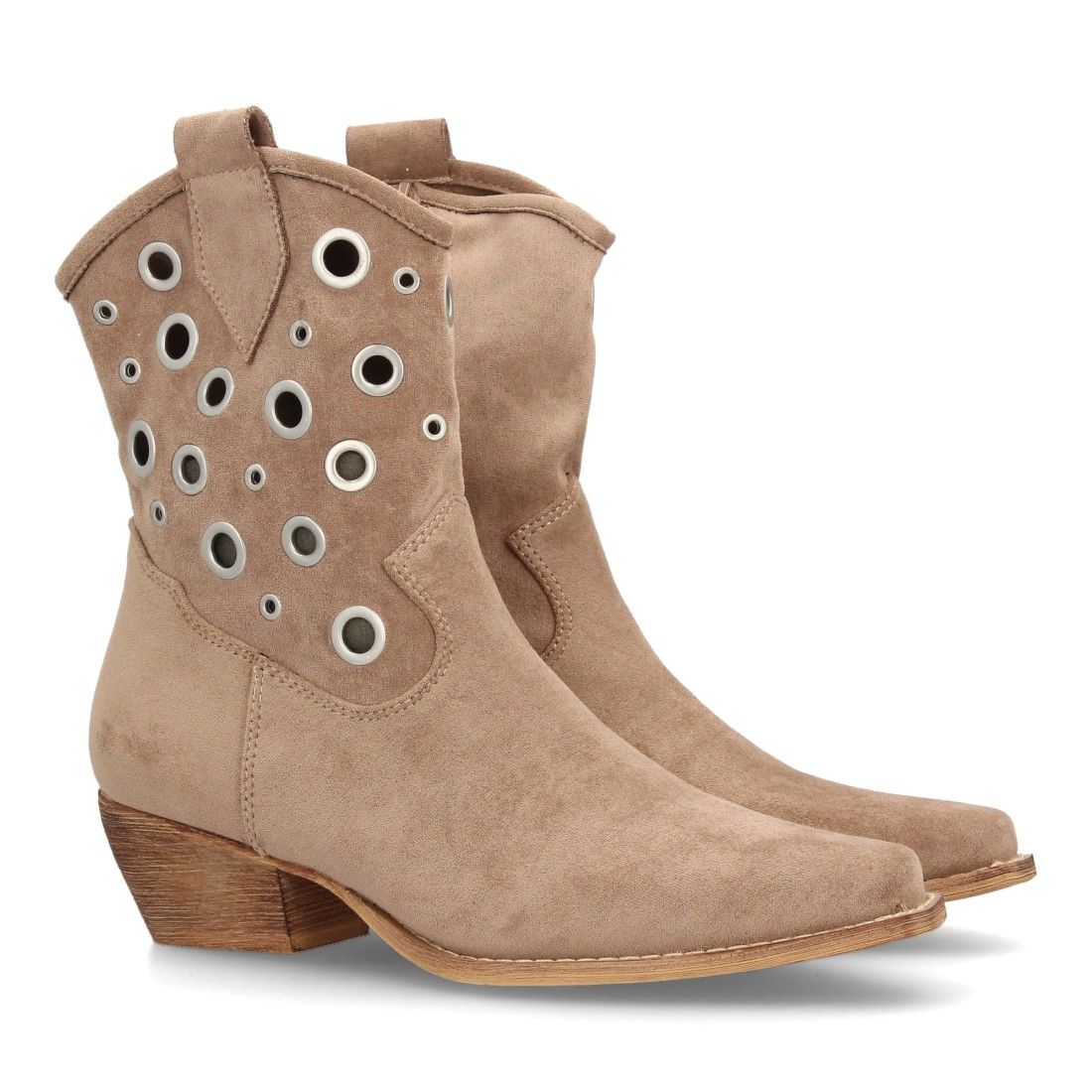 31887-thickbox_default.jpg Botas camperas con ojales metalicos de mujer color beige A-5748